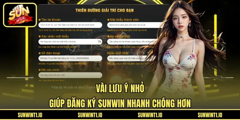 Vài lưu ý nhỏ giúp đăng ký Sunwin nhanh chóng hơn